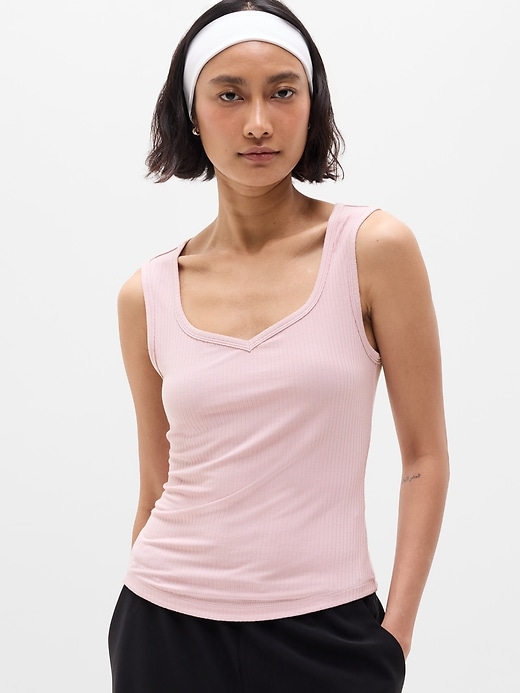 Image number 1 showing, Perfect Rib Sweetheart Tank