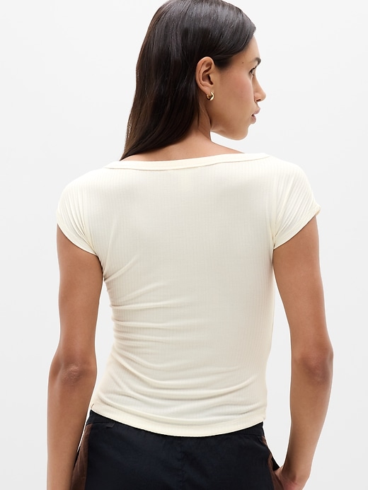 Image number 3 showing, Perfect Rib Boatneck Tee