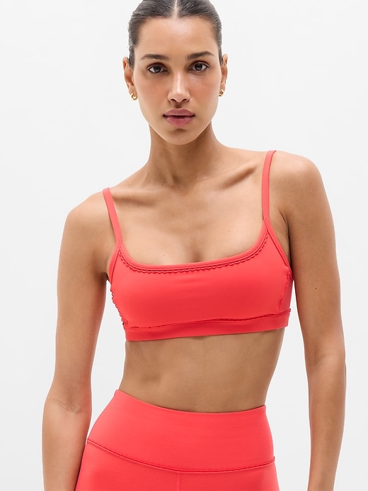 Image number 1 showing, Square Neck Picot Sports Bra A-C