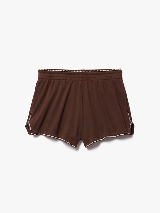 Image number 7 showing, Airy Cotton Terry Mid Rise Picot Shortie
