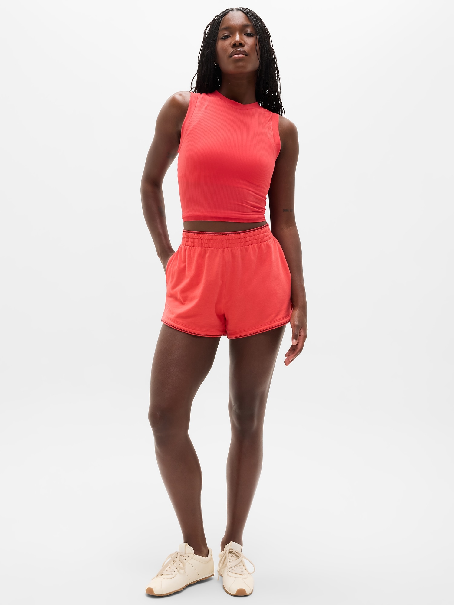 Airy Cotton Terry Mid Rise Picot Shortie