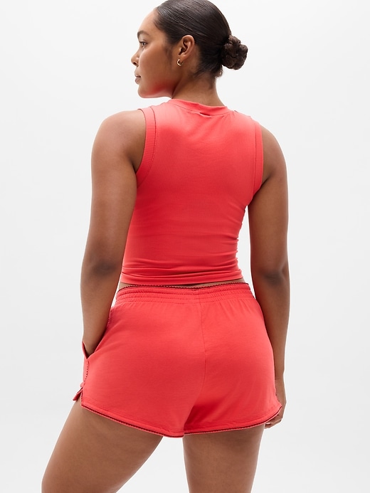 Image number 5 showing, Airy Cotton Terry Mid Rise Picot Shortie