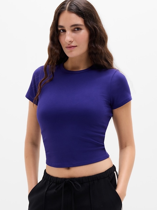 Image number 1 showing, Signature Rib Crop Tee