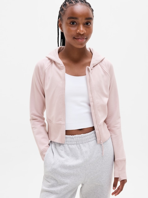 Athleta Girl All Day Full Zip Shrunken Hoodie