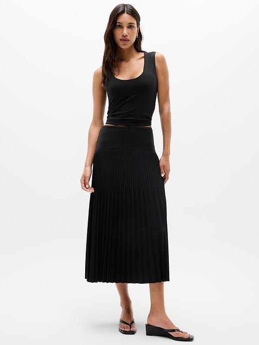 Image number 1 showing, Featherweight Plissé Midi Skirt