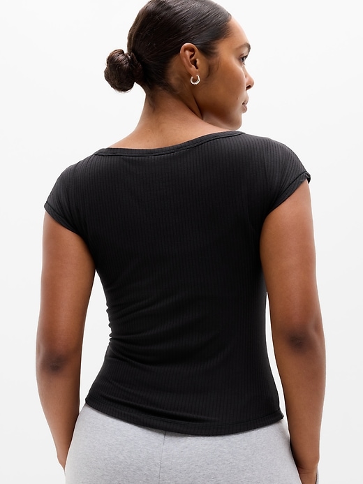 Image number 6 showing, Perfect Rib Boatneck Tee