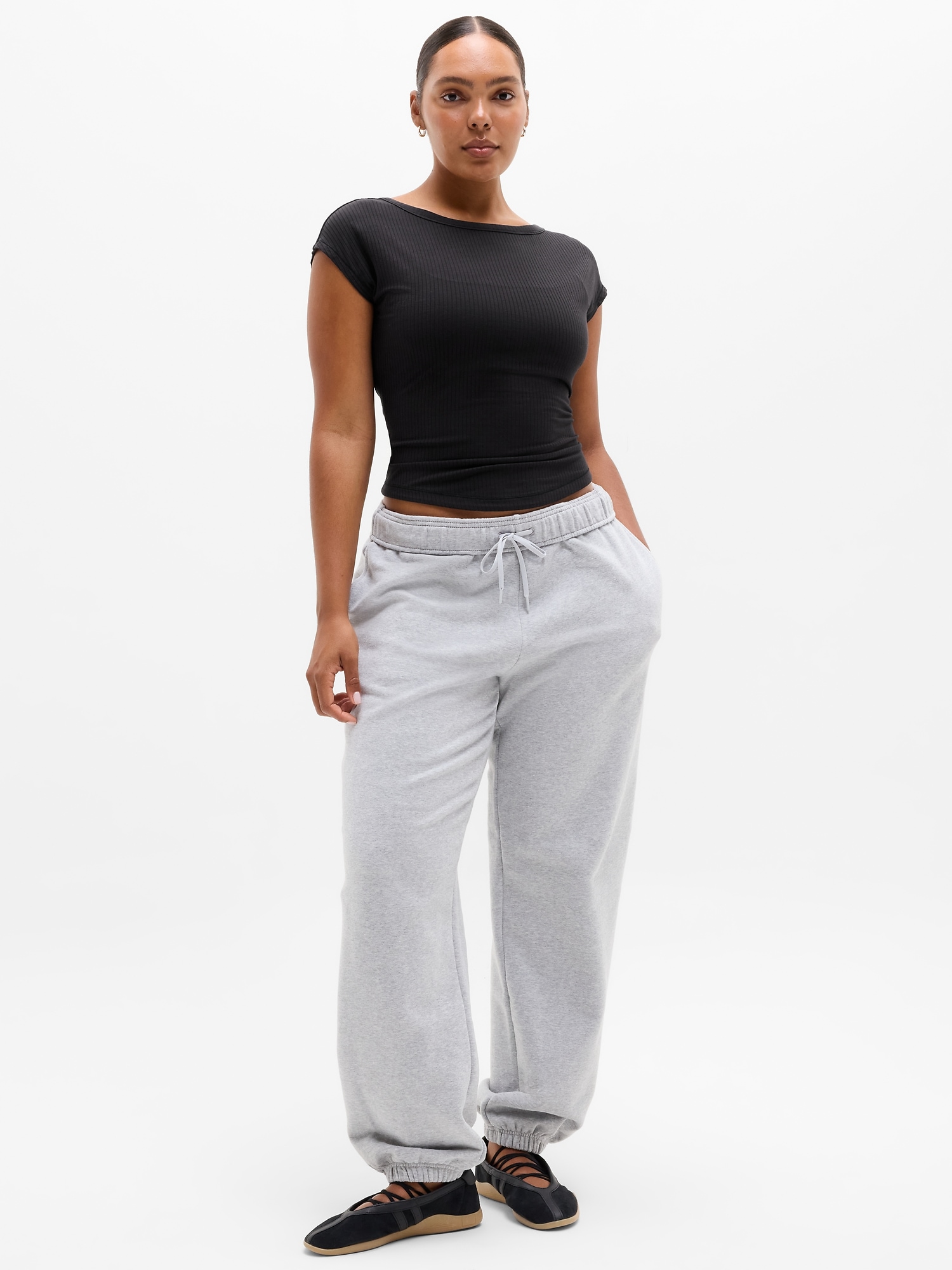 Женская футболка Athleta Perfect Rib Boatneck, цвет: Чёрный — фото 5