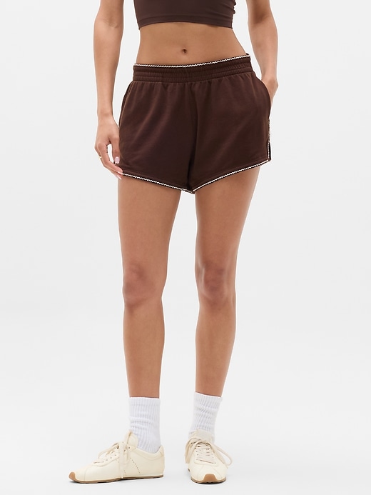 Image number 3 showing, Airy Cotton Terry Mid Rise Picot Shortie