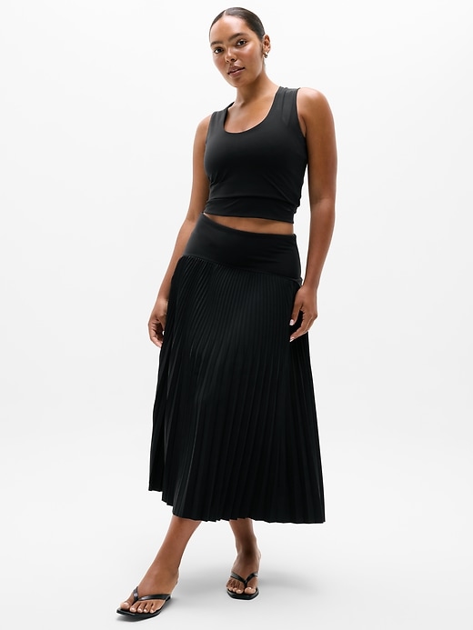 Image number 5 showing, Featherweight Plissé Midi Skirt