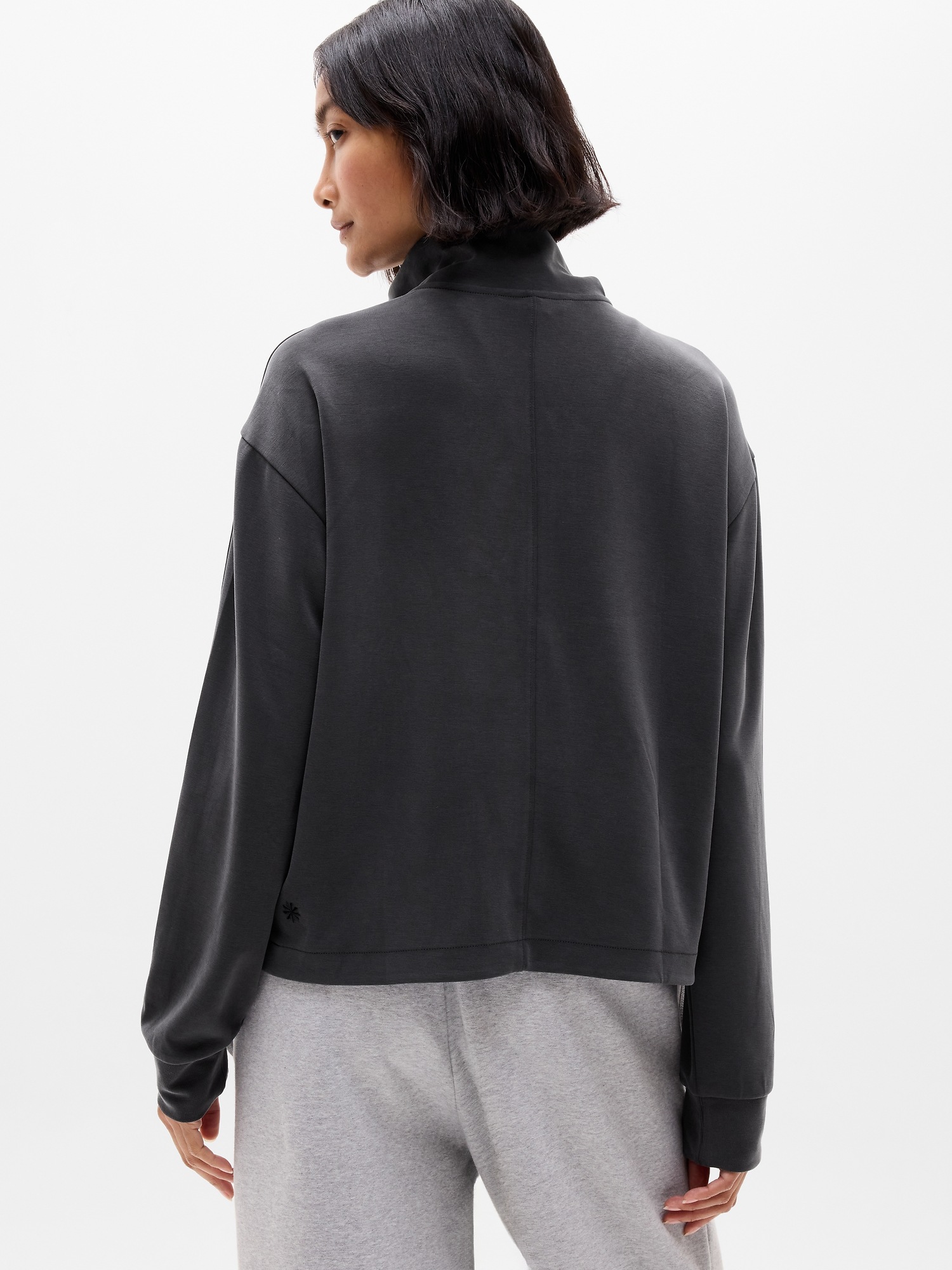 Женская толстовка Athleta Seasoft Classic 1/4 Zip, цвет: Чёрный — фото 3