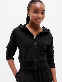 Image number 1 showing, Athleta Girl All Day Full Zip Shrunken Hoodie