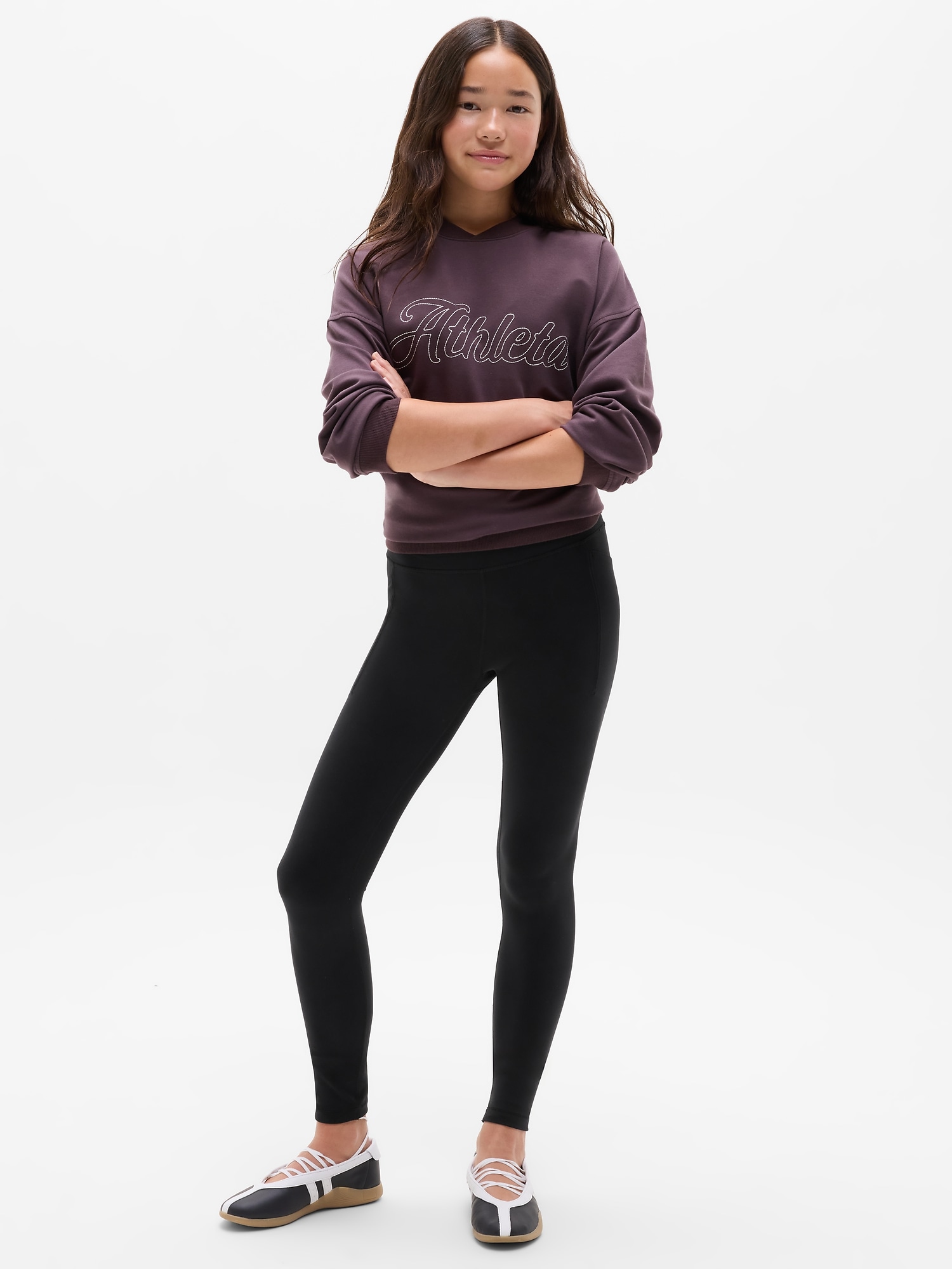 Леггинсы Athleta High Rise Stash Your Treasures для девочек, цвет: Чёрный