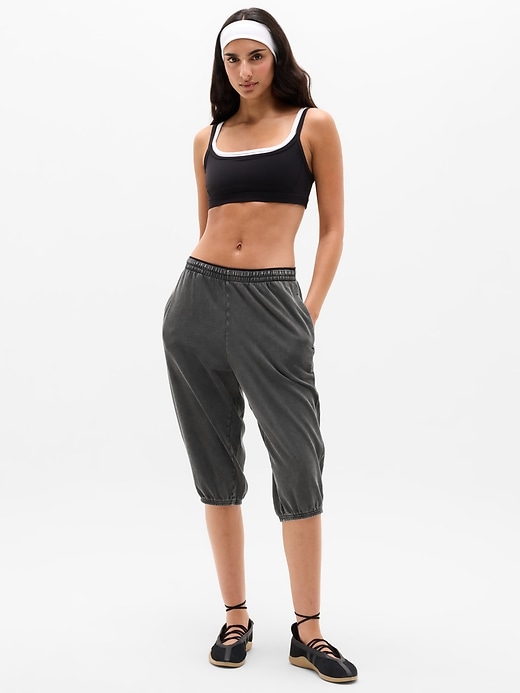 Image number 1 showing, Airy Cotton Terry Snow Wash Capri