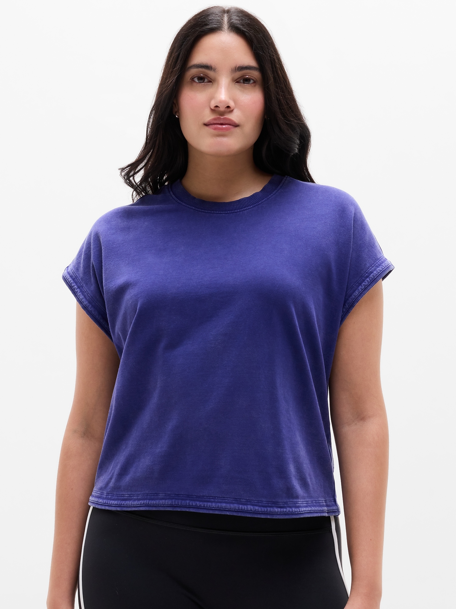 Airy Cotton Terry Snow Wash Sweatshirt Tee