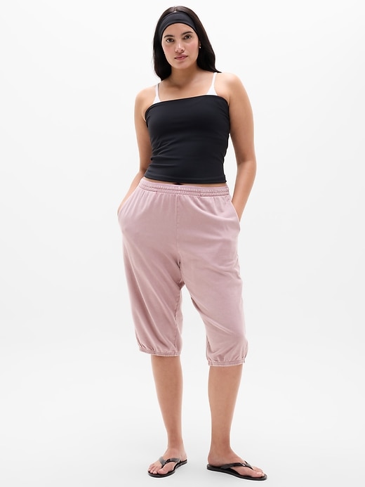 Image number 5 showing, Airy Cotton Terry Snow Wash Capri