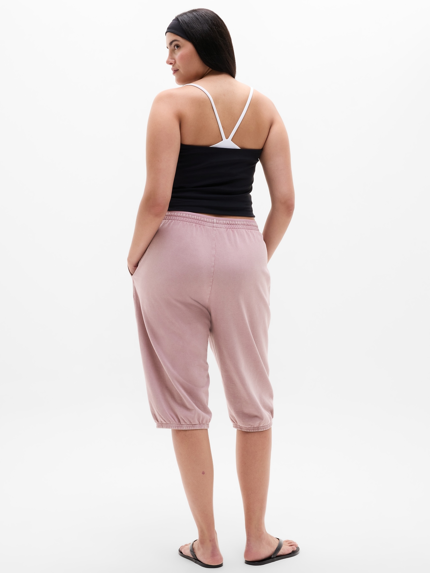 Airy Cotton Terry Snow Wash Capri