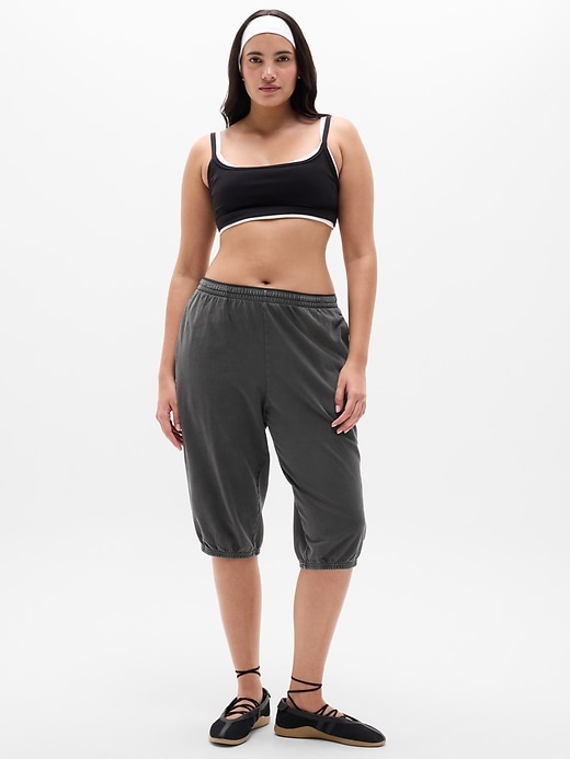Image number 4 showing, Airy Cotton Terry Snow Wash Capri