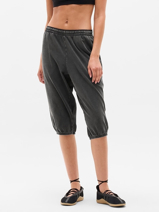 Image number 2 showing, Airy Cotton Terry Snow Wash Capri