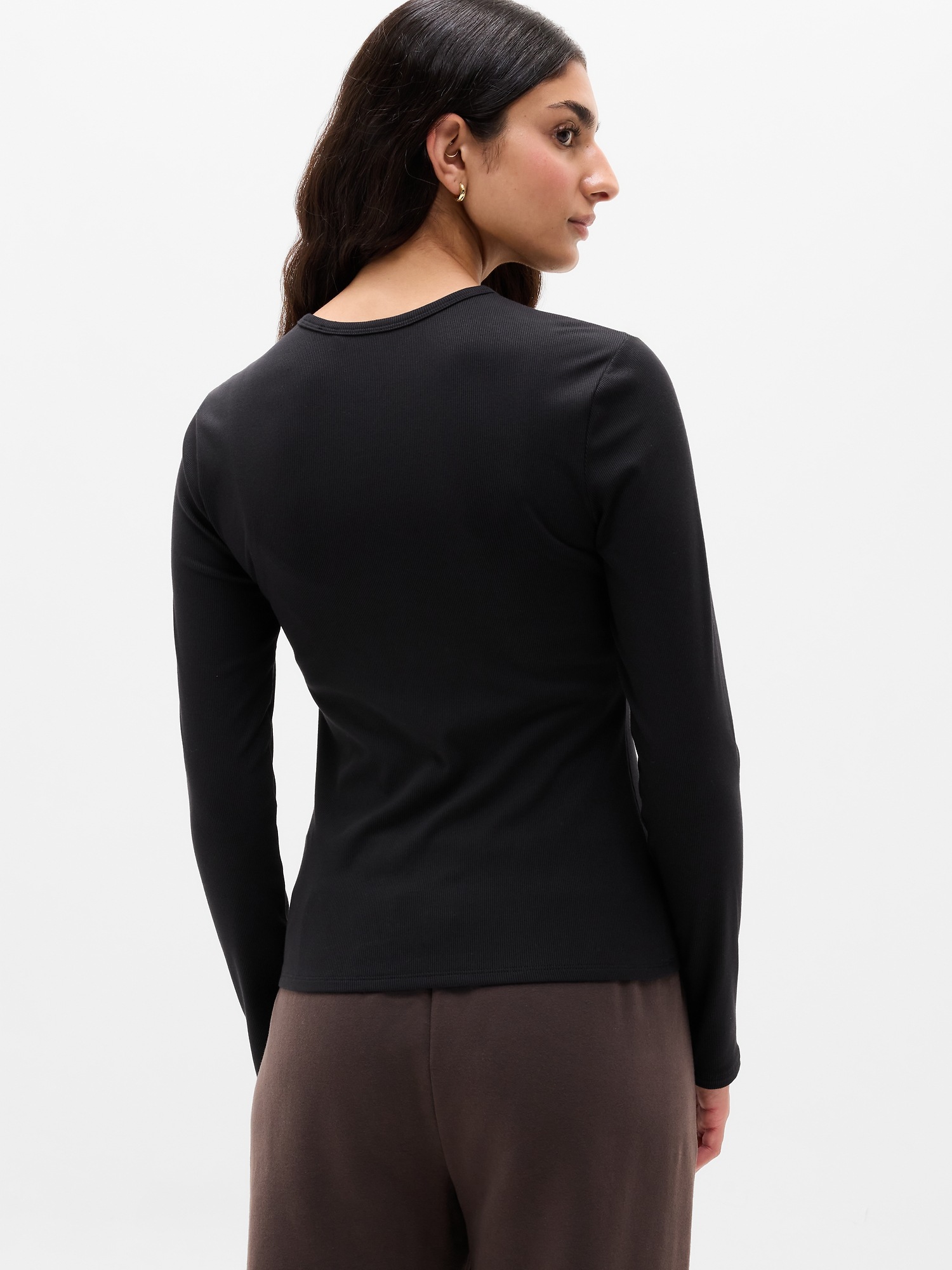Женский топ Athleta Signature Rib, цвет: Чёрный — фото 3