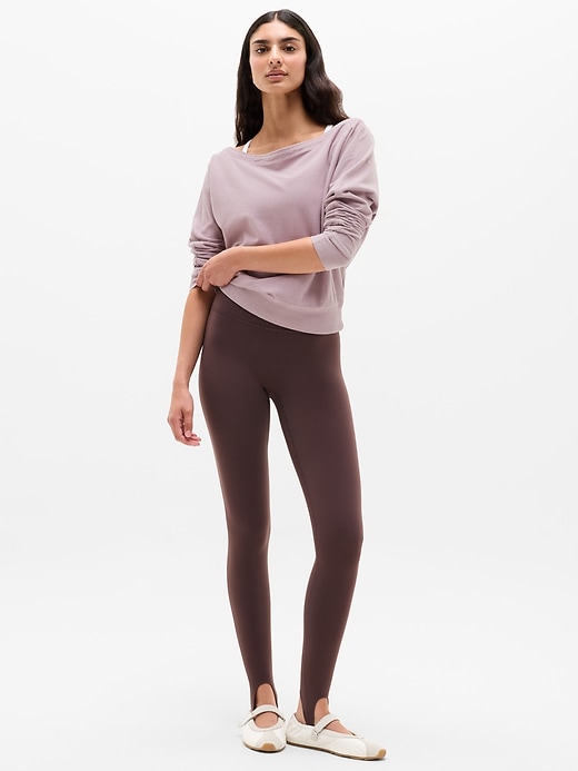 Image number 2 showing, Airy Cotton Terry Snow Wash Boat Neck Sweatshirt