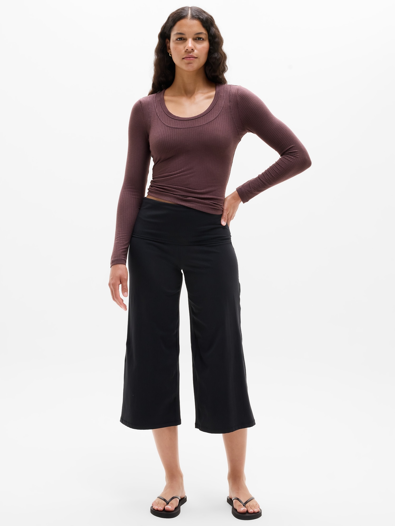 トップス LAYERED BRIGHT PLATING RIB TOPS Perfect Rib Layered Top | Athleta