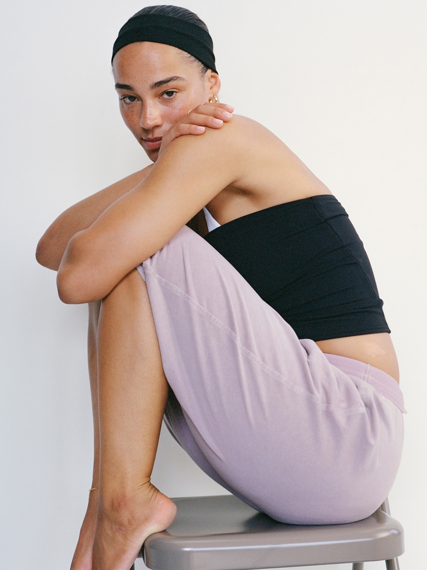 Airy Cotton Terry Snow Wash Capri