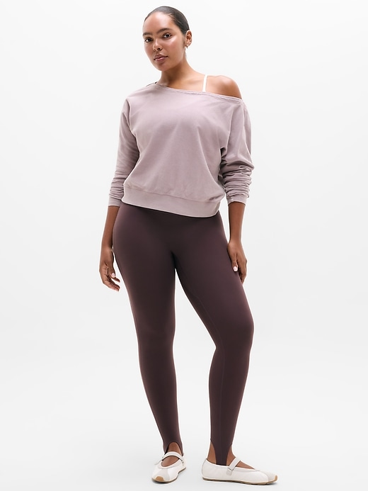 Image number 4 showing, Airy Cotton Terry Snow Wash Boat Neck Sweatshirt