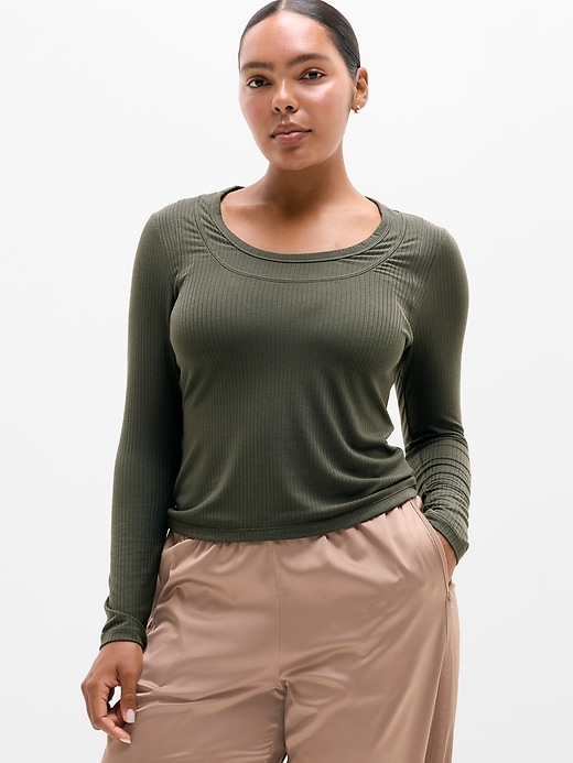 Perfect Rib Layered Top | Athleta