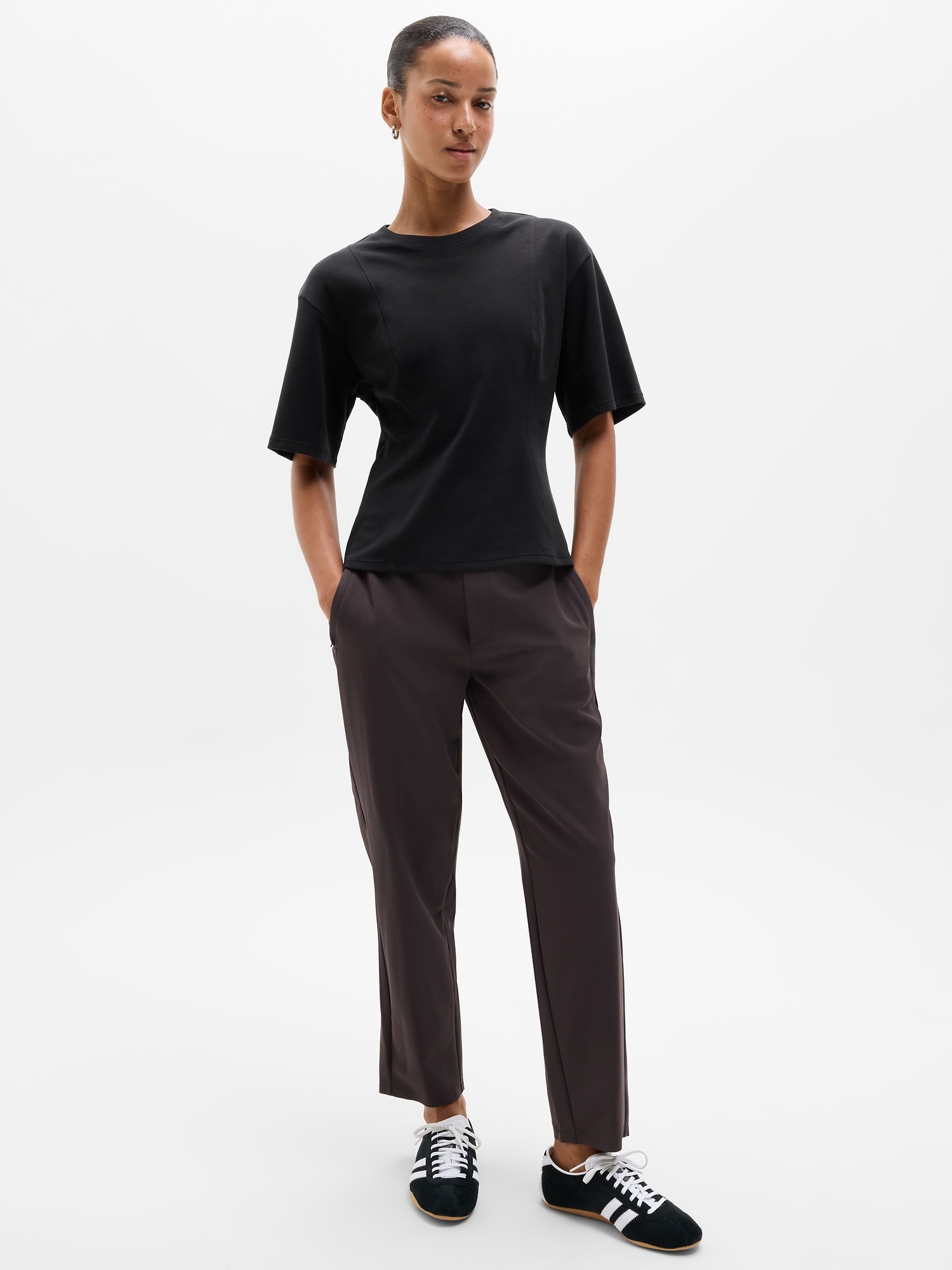 Женская футболка Athleta Wishful Cotton, цвет: Чёрный — фото 4