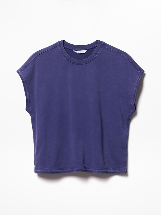 Image number 6 showing, Airy Cotton Terry Snow Wash Sweatshirt Tee