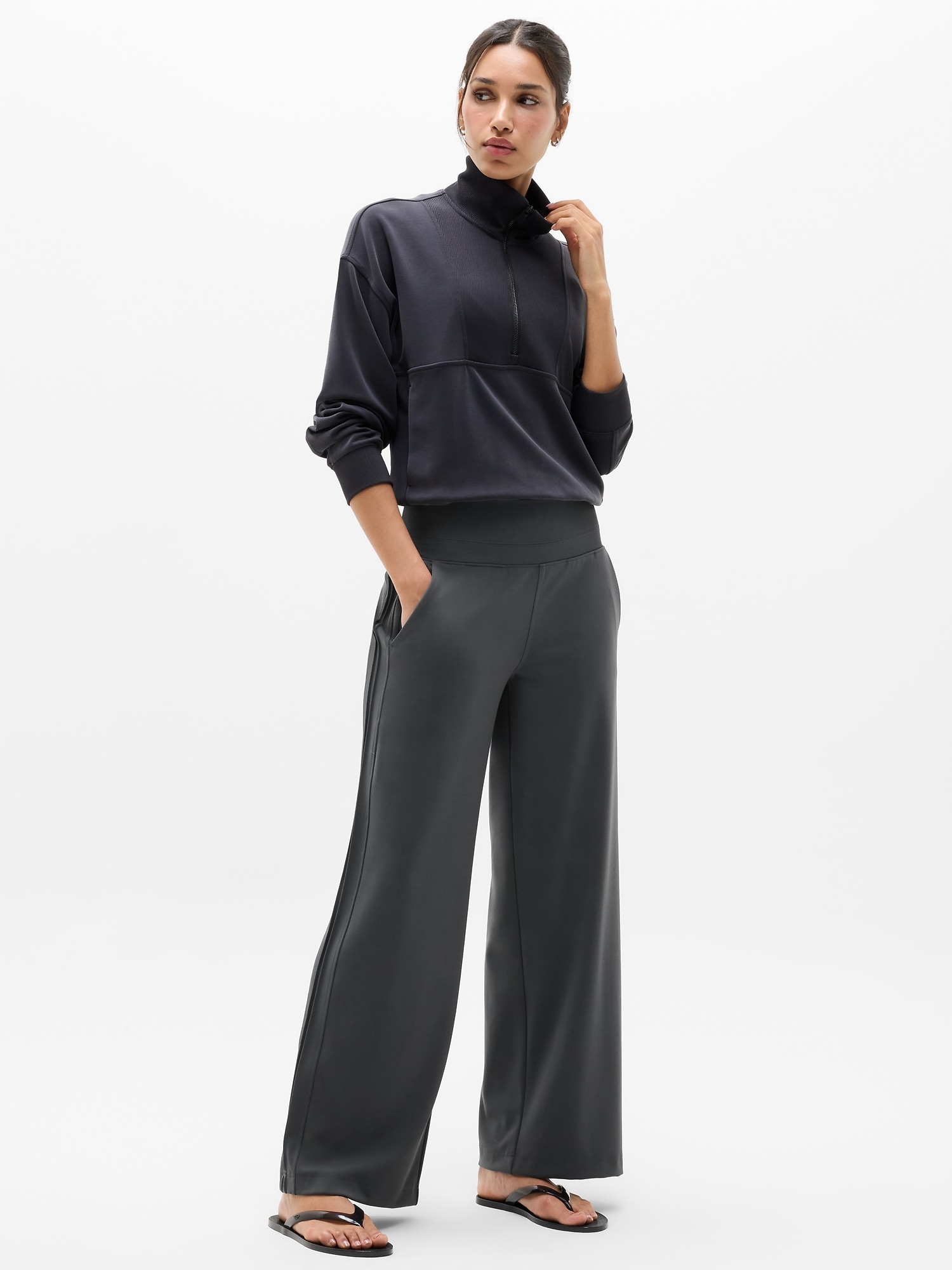 Venice Pintuck High Rise Wide Leg Pant