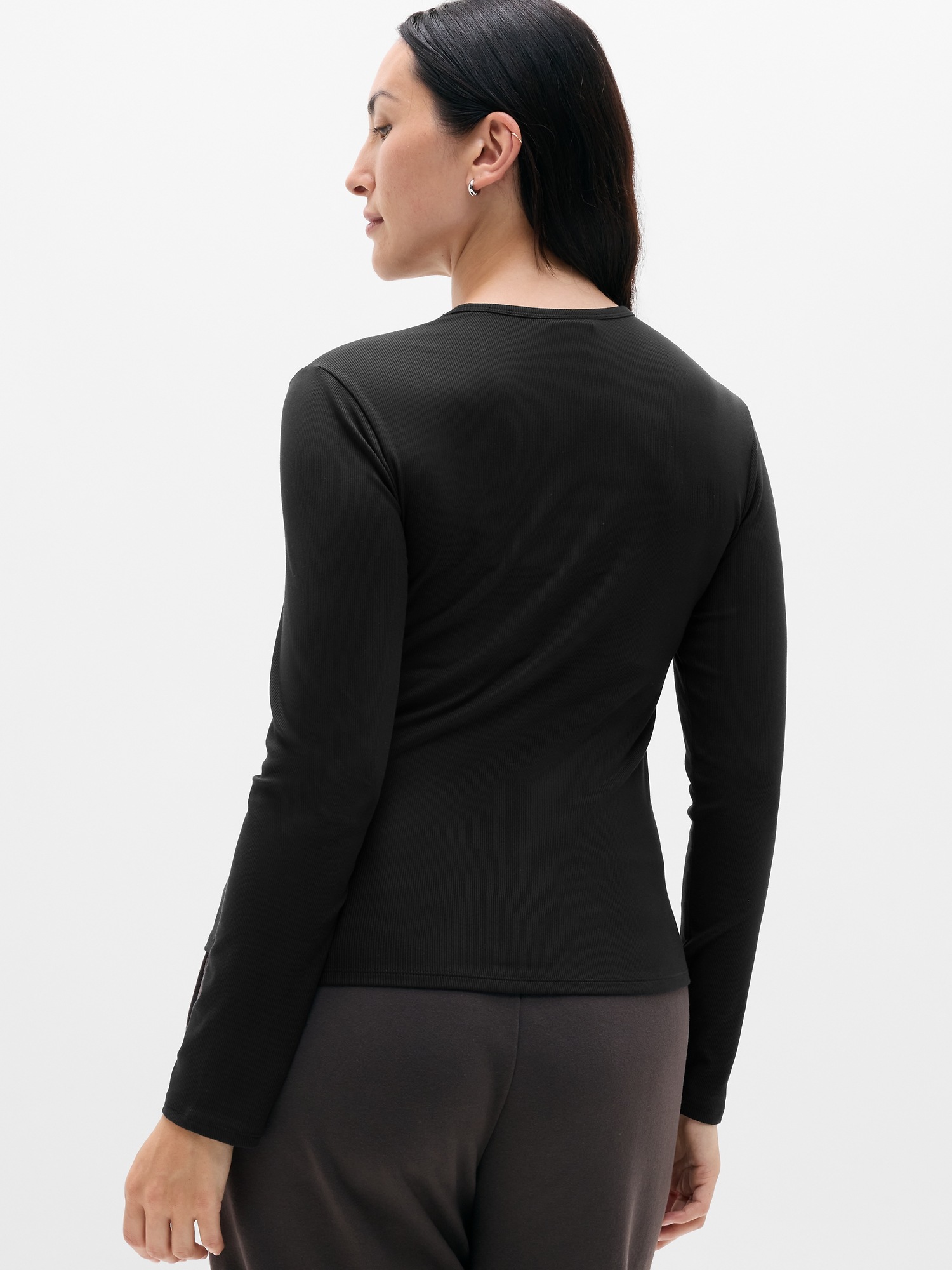 Женский топ Athleta Signature Rib, цвет: Чёрный — фото 5
