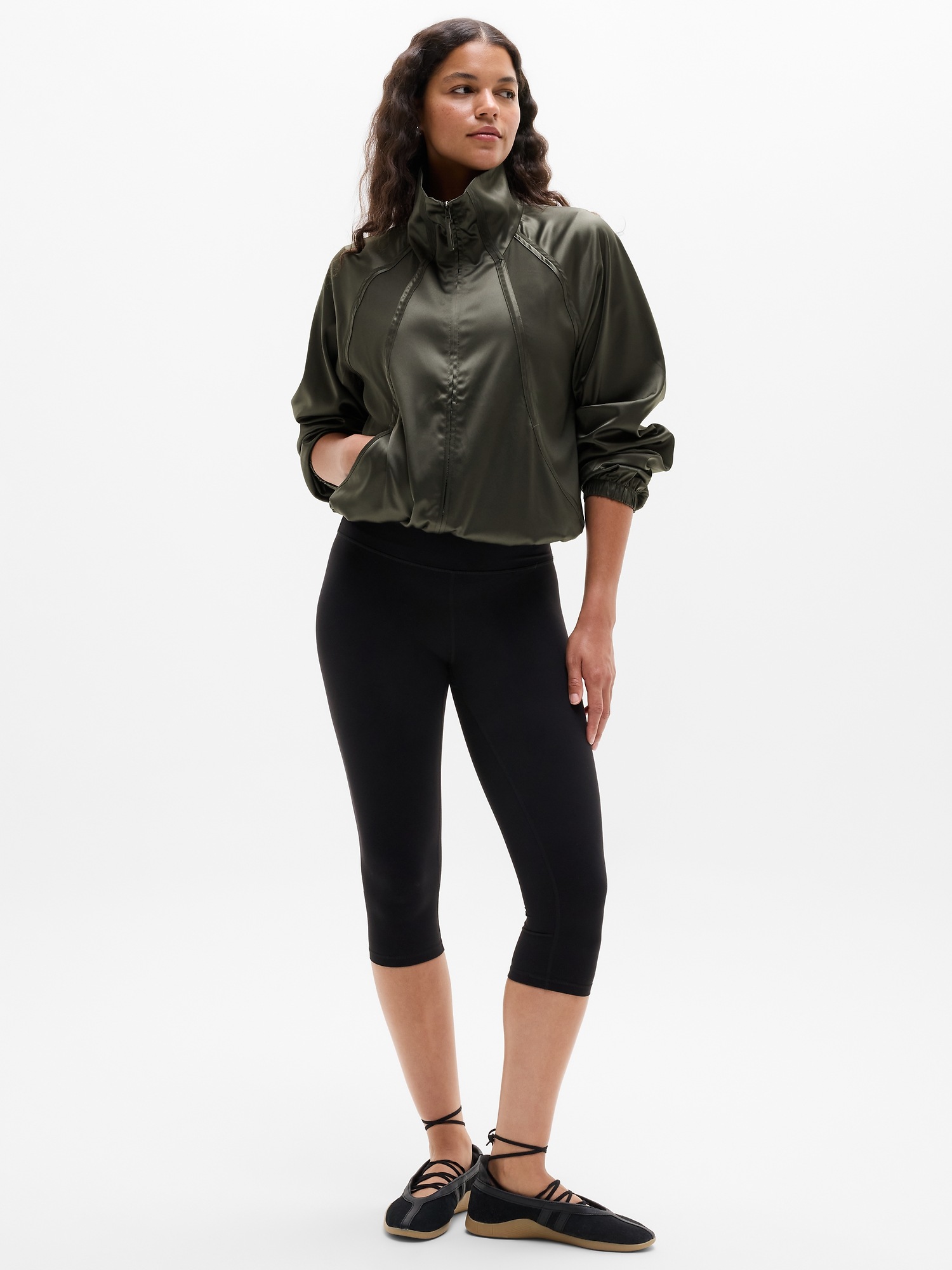 Женская куртка Athleta Featherweight Satin, цвет: Jungle — фото 2