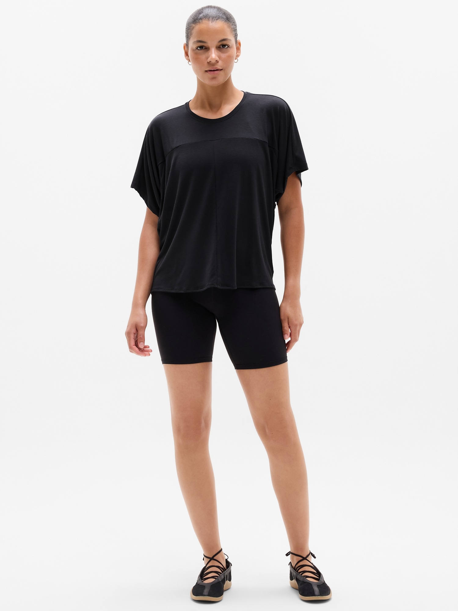 Женская футболка Athleta Move With Ease Draped, цвет: Чёрный — фото 4