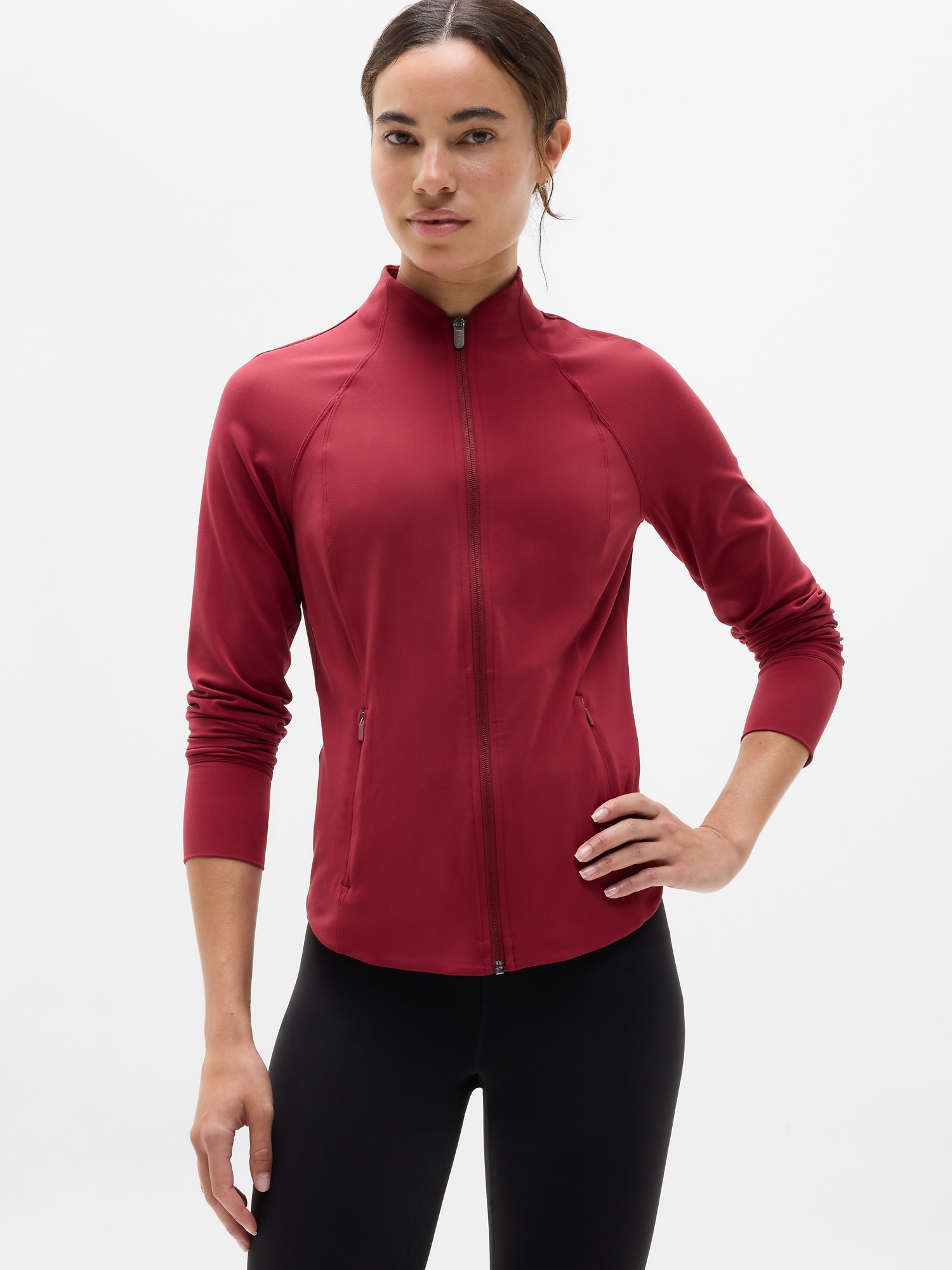 Athleta Salutation Jacket In Decadent Red