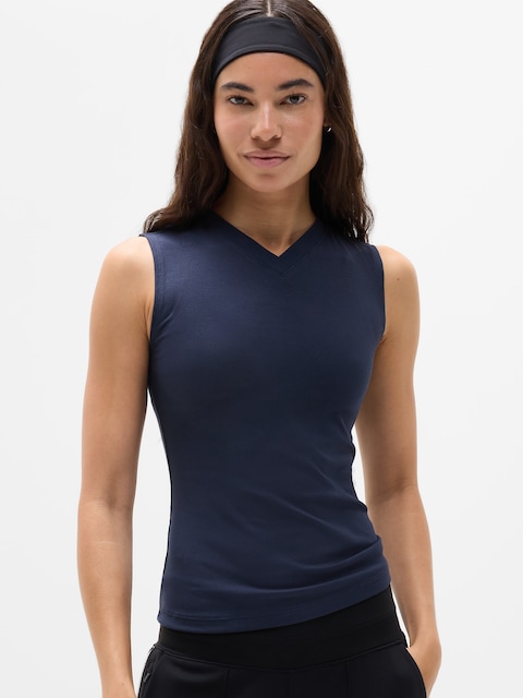 Signature Rib V-Neck Muscle Tank