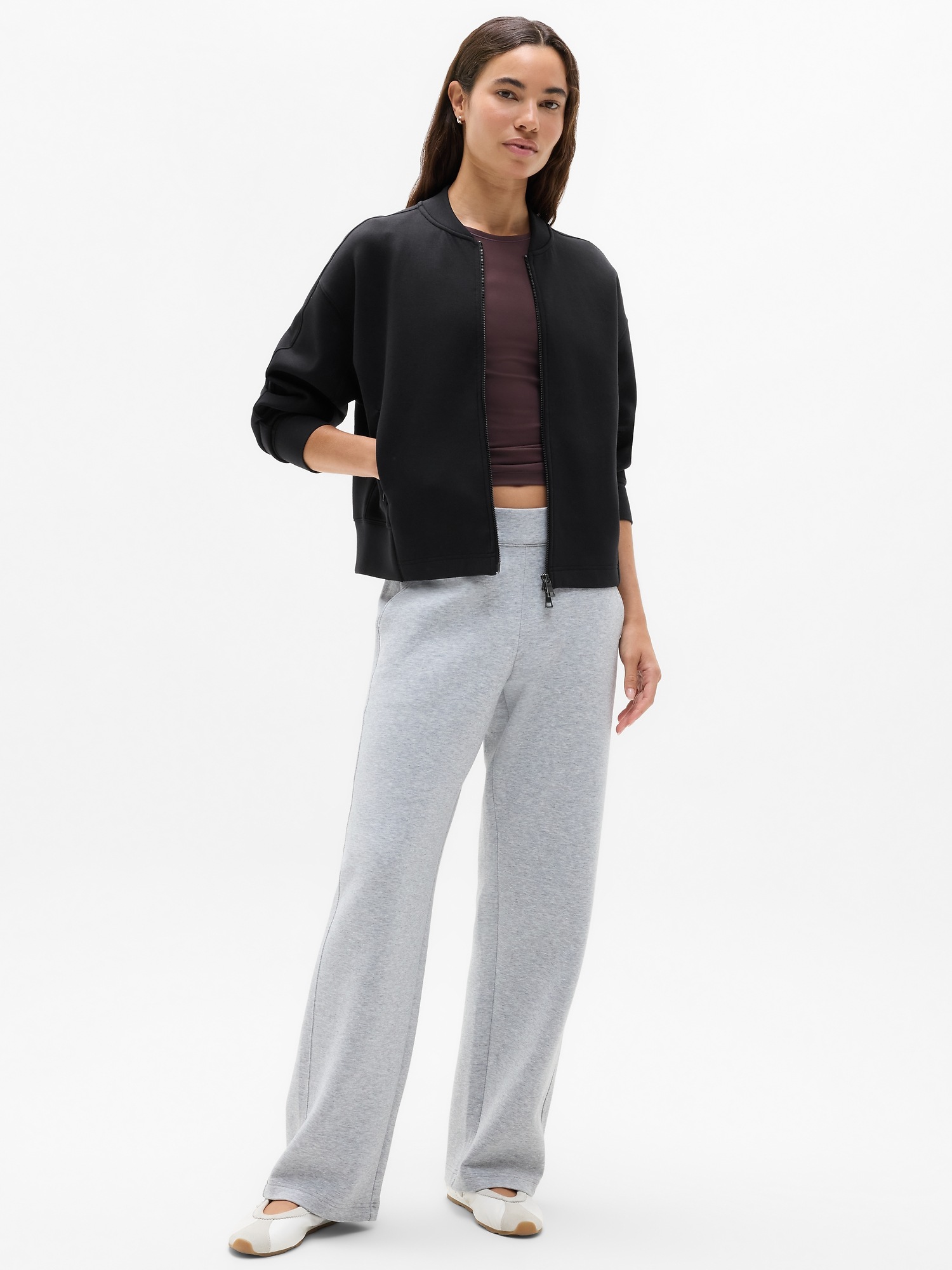 Женская толстовка Athleta Form Knit Bomber, цвет: Чёрный — фото 2