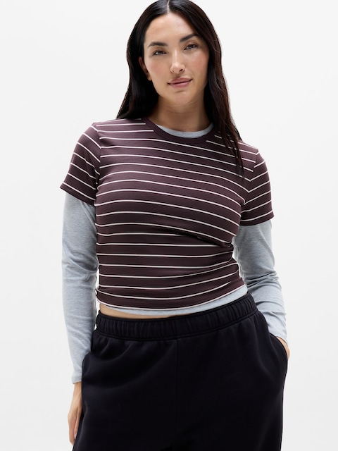 Signature Rib Crop Tee
