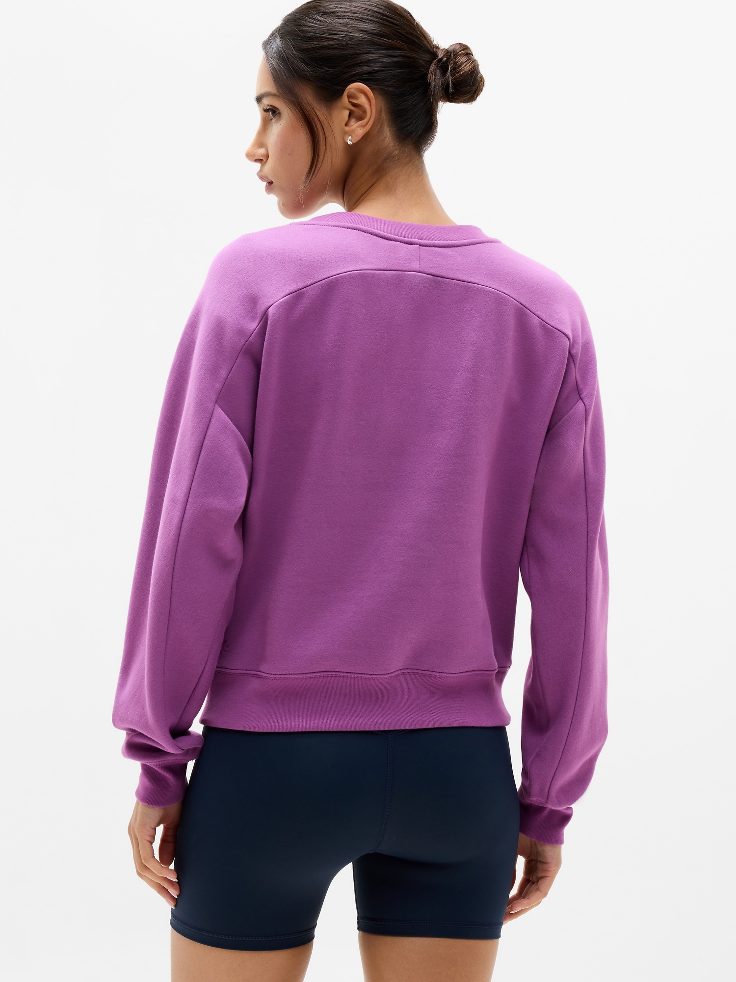 Женская толстовка Athleta Forever Fleece Classic Crew, цвет: Azalea — фото 3