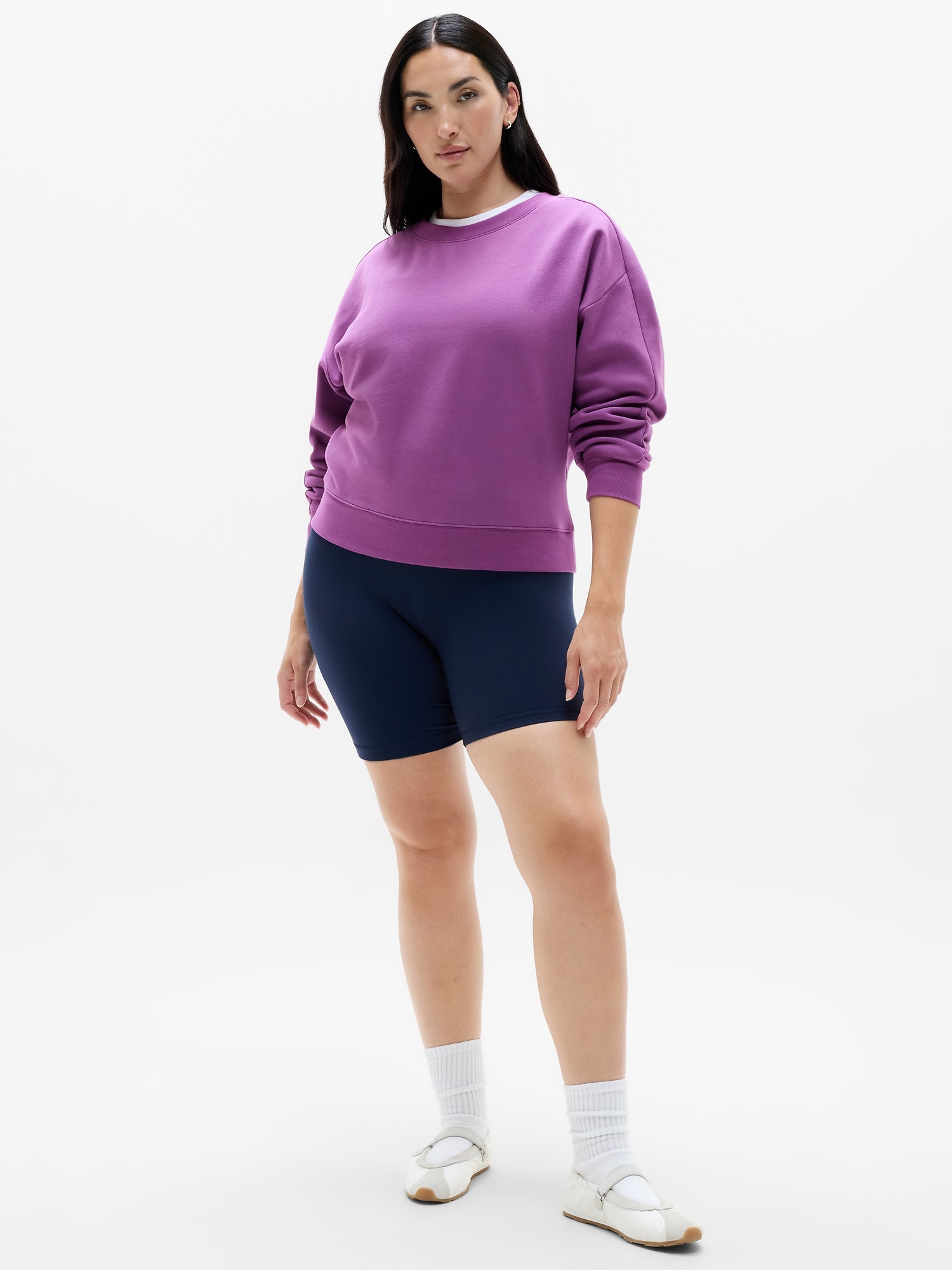 Женская толстовка Athleta Forever Fleece Classic Crew, цвет: Azalea — фото 4