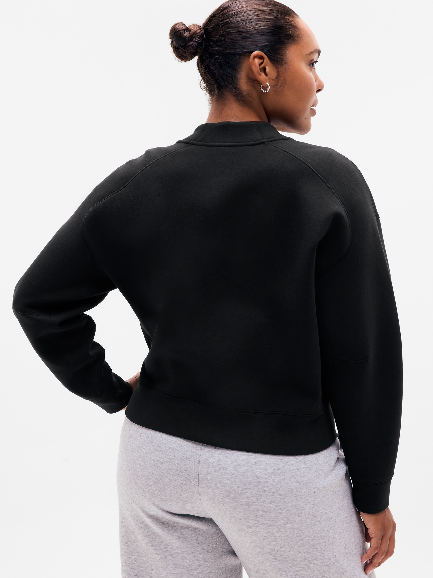 Женская толстовка Athleta Form Knit Bomber, цвет: Чёрный — фото 5