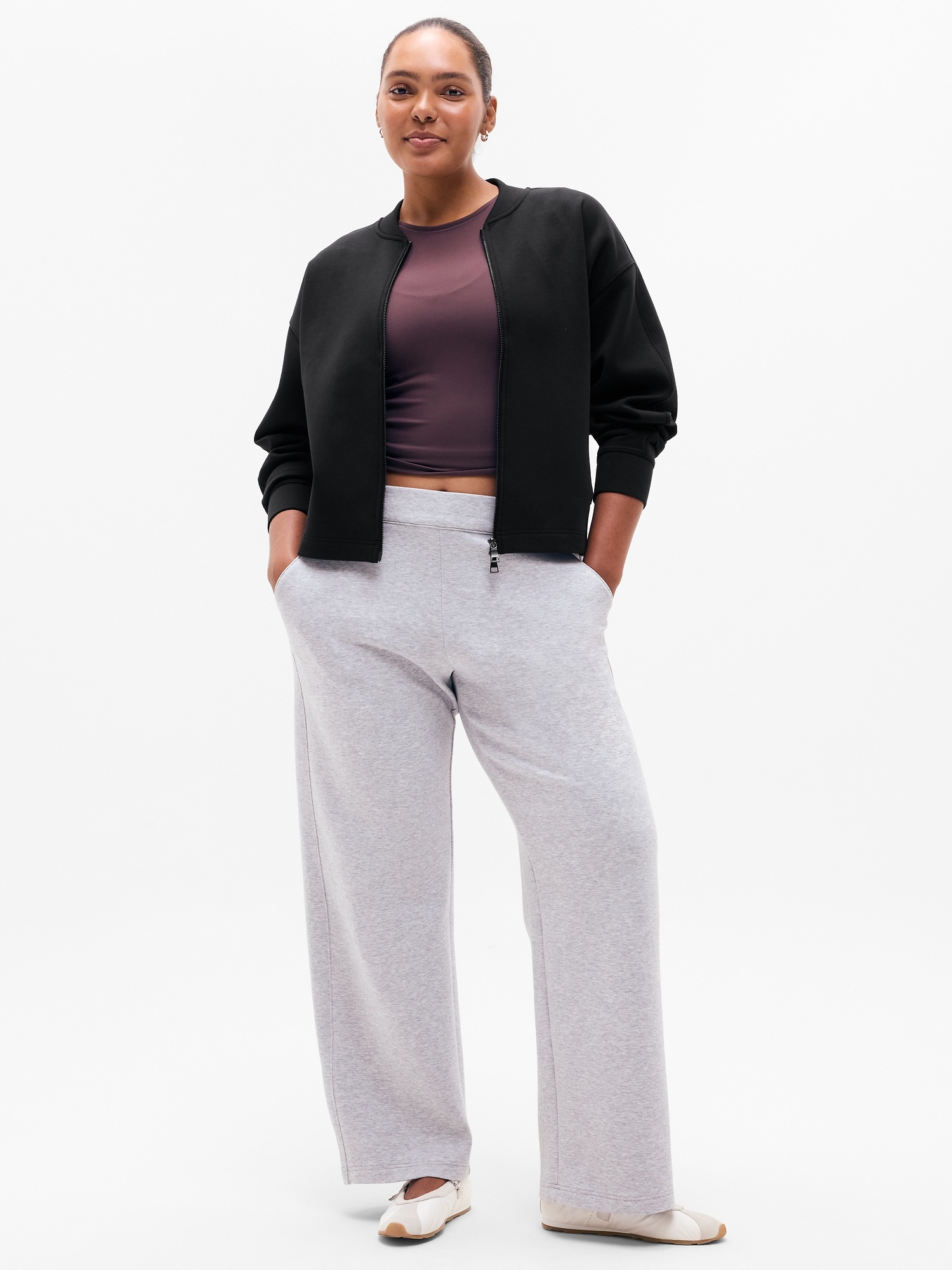 Женская толстовка Athleta Form Knit Bomber, цвет: Чёрный — фото 4