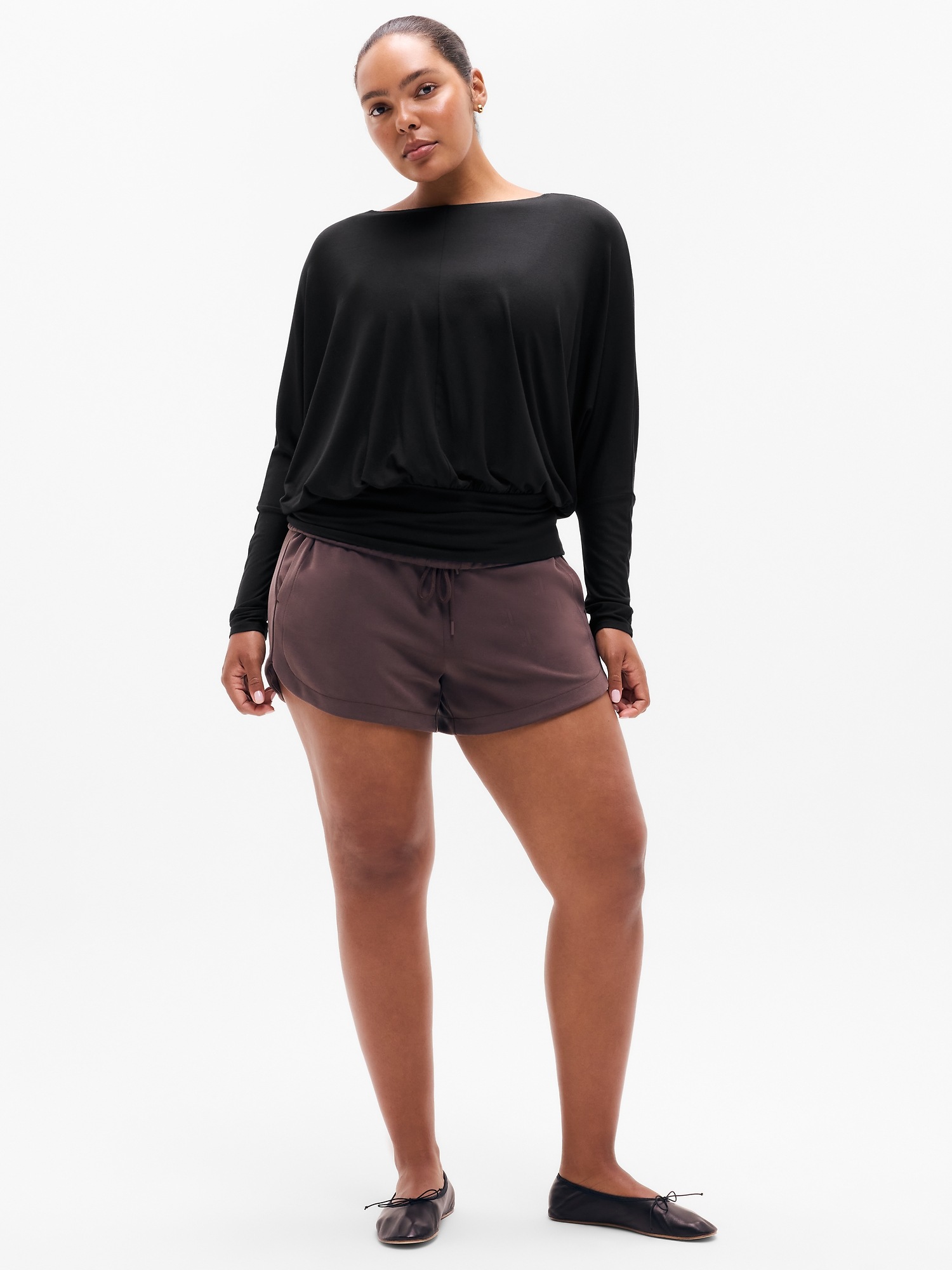 Женский топ Athleta Dream Drape Long Sleeve, цвет: Чёрный — фото 4