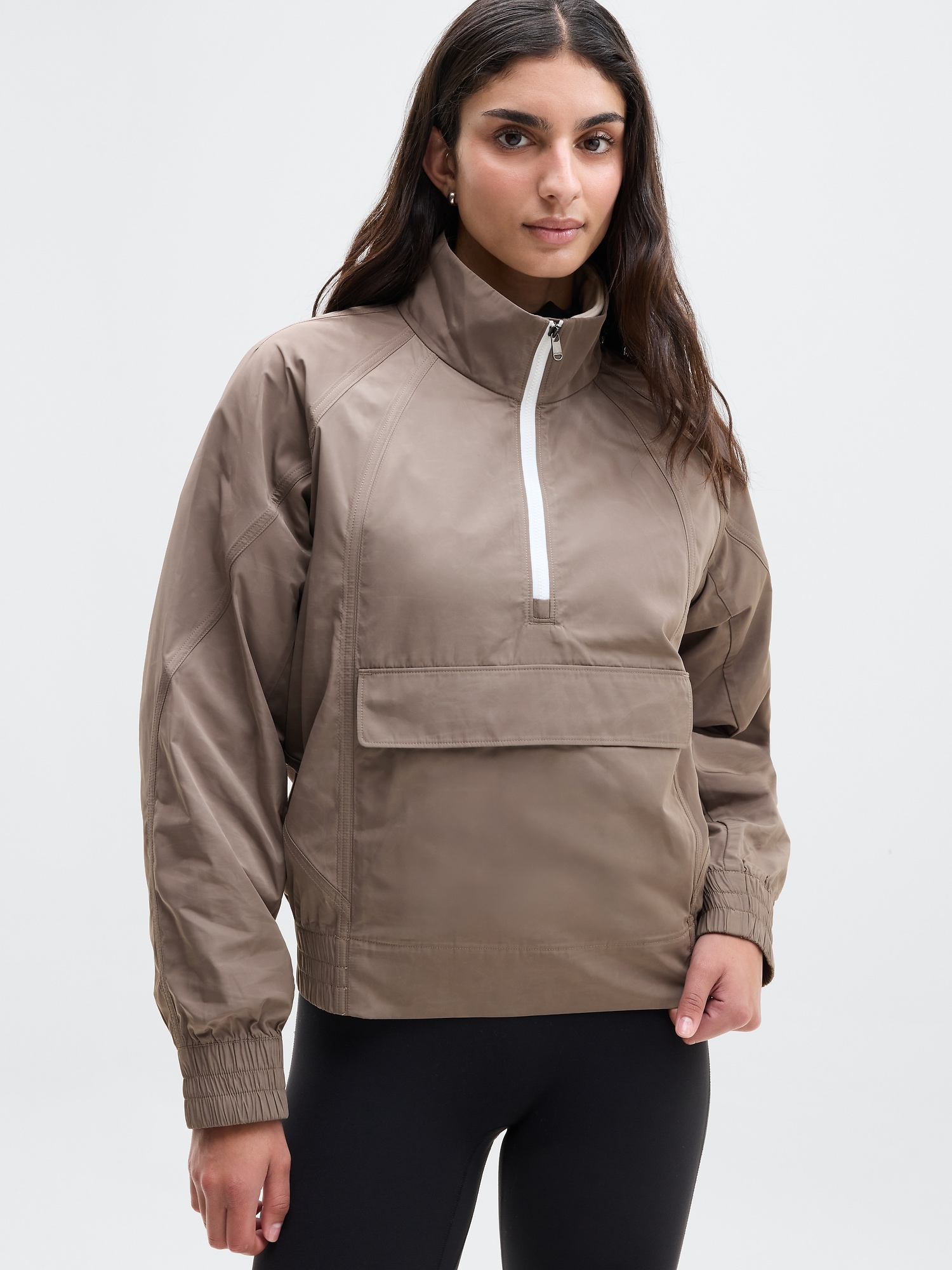 Athleta Half Zip Windbreaker In Umber