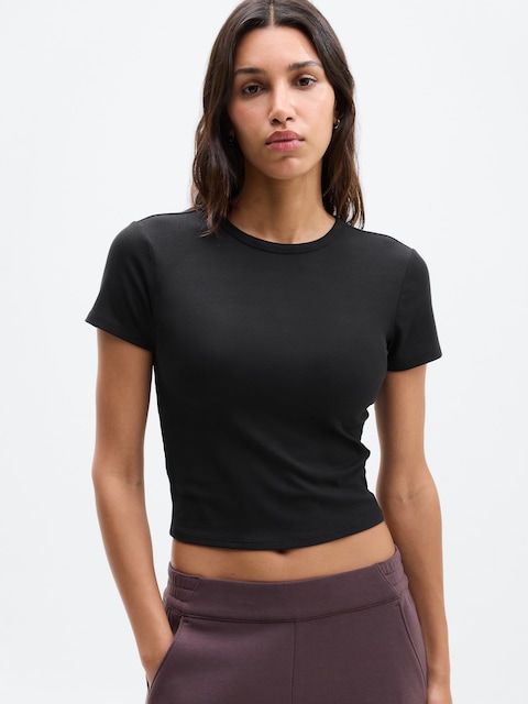 Signature Rib Crop Tee