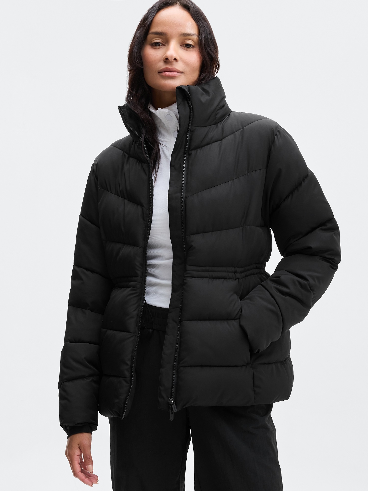 Женская куртка Athleta Elemental Puffer, цвет: Чёрный