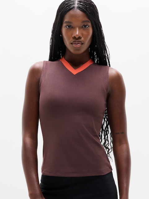 Signature Rib V-Neck Muscle Tank