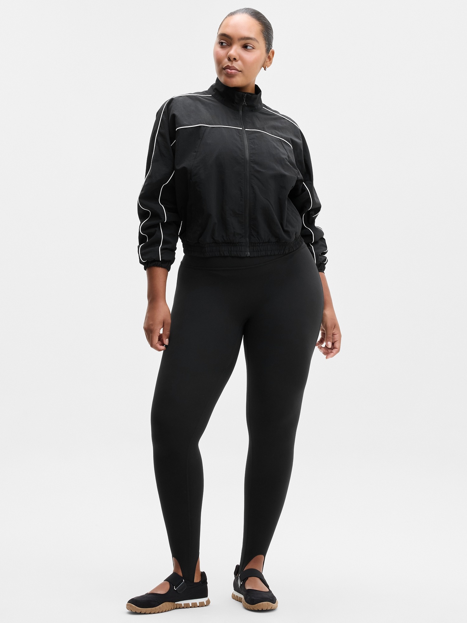 Женская куртка Athleta On The Move Track, цвет: Чёрный / Белый — фото 4