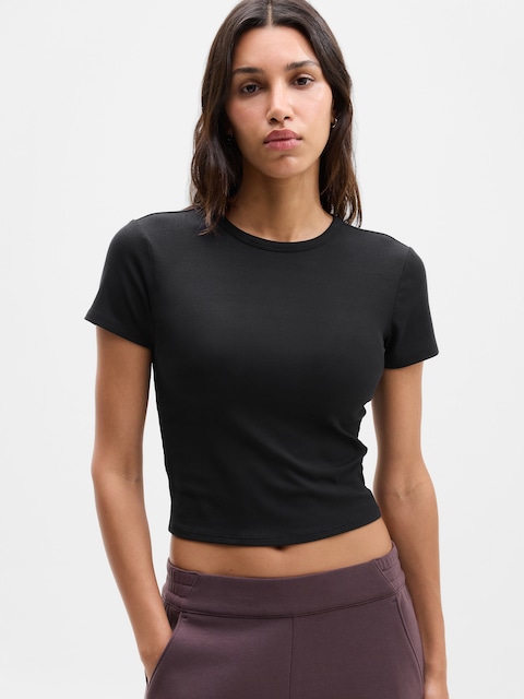 Signature Rib Crop Tee