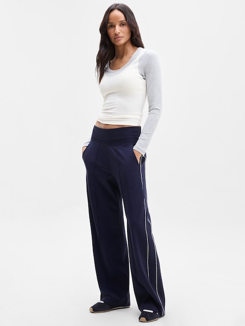Venice High Rise Track Stripe Wide Leg Pant